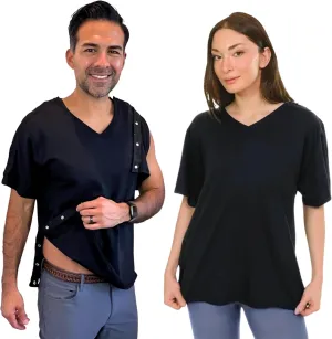 Inspired Comforts Unisex Post Surgery & Rehab V Neck Dual Access Snap Shirt