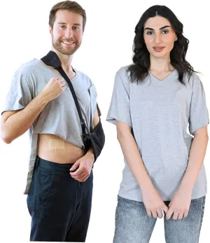Inspired Comforts Unisex Post Surgery & Rehab V Neck Dual Access Snap Shirt