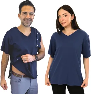 Inspired Comforts Unisex Post Surgery & Rehab V Neck Dual Access Snap Shirt