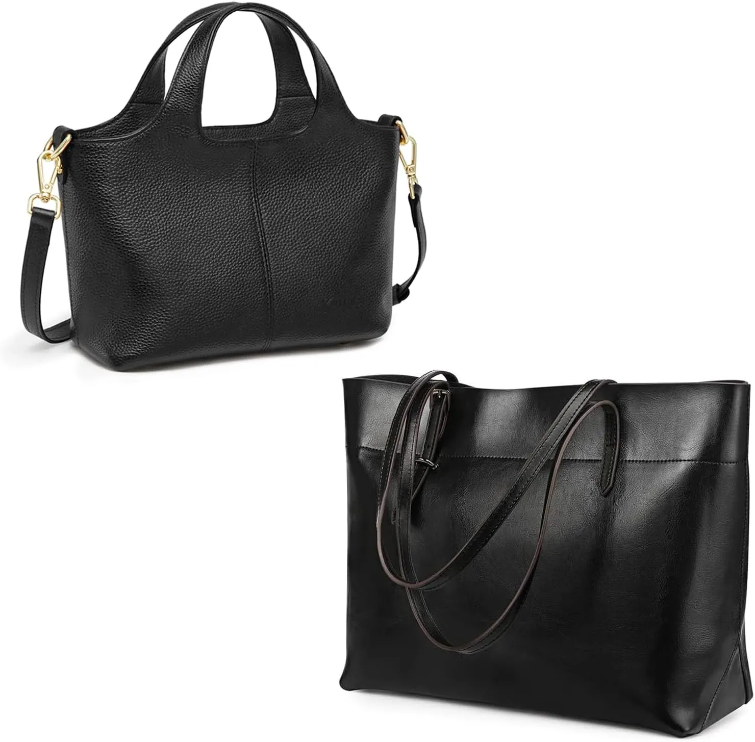 Kattee Genuine Leather Tote Shoulder Bag with Purses and Handbags