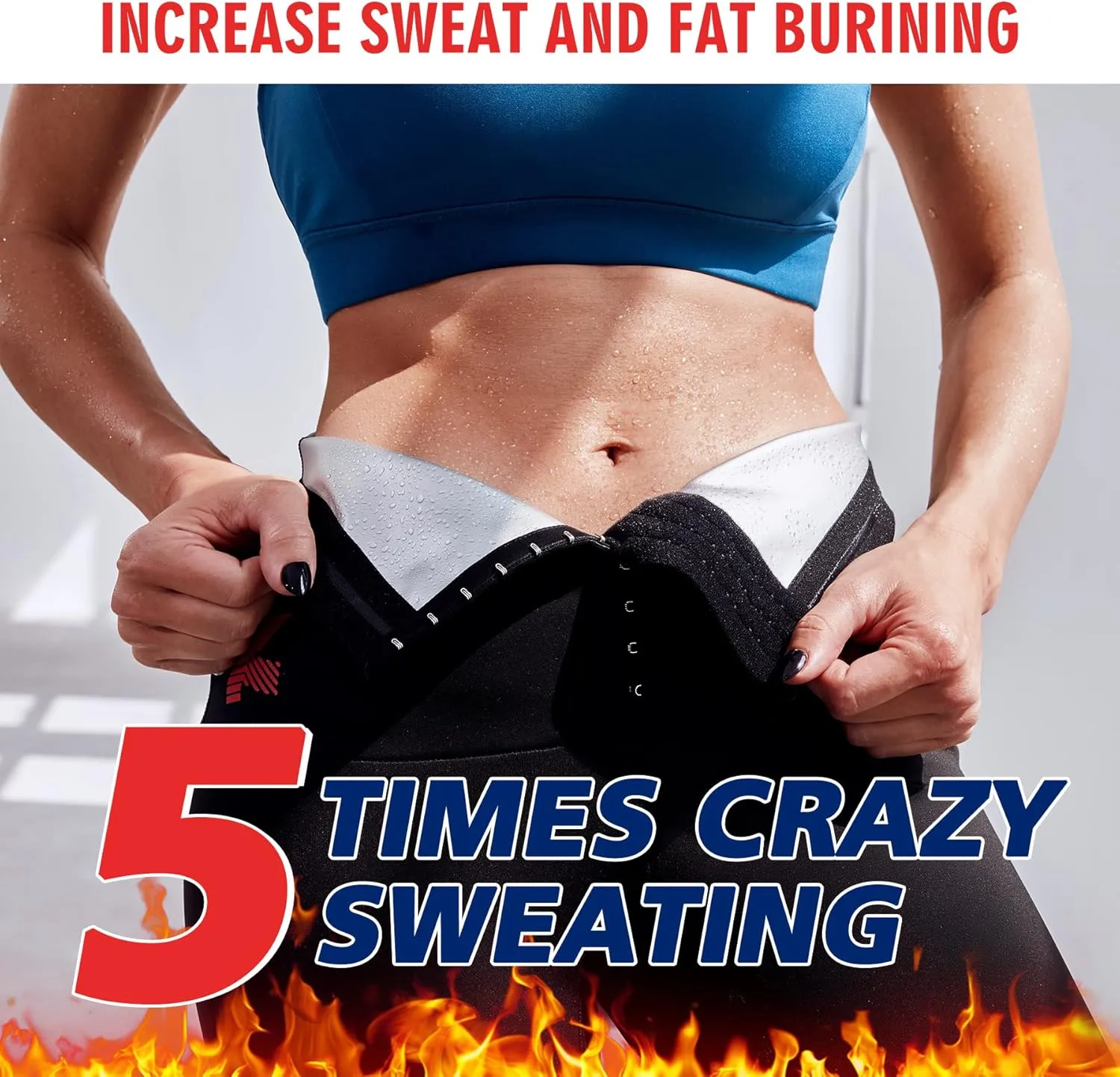 KUMAYES Sauna Leggings for Women Sweat Pants High Waist Compression Slimming Hot Thermo Workout Training Capris Body Shaper