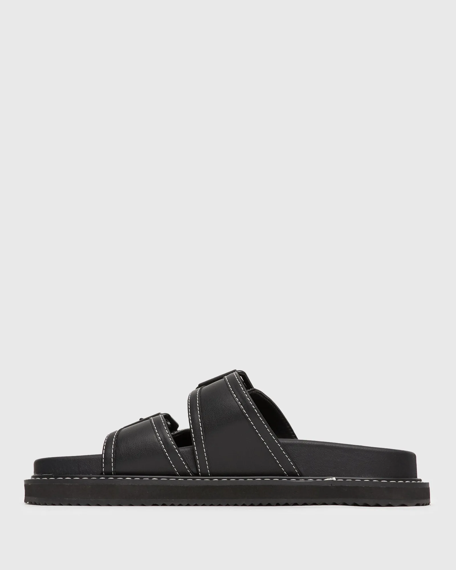 LAIKEN Vegan Buckle Footbed Slides