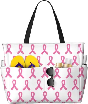 Large Beach Bag For Women Waterproof Foldable Travel Shoulder Tote Bag With Pocket For Weekender Pool Vacation