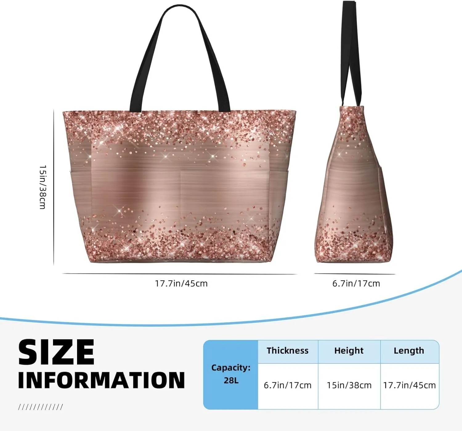 Large Beach Bag For Women Waterproof Foldable Travel Shoulder Tote Bag With Pocket For Weekender Pool Vacation