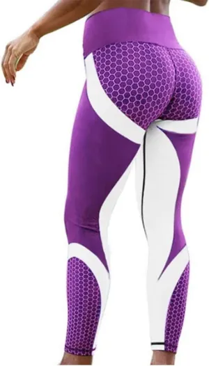 LELEBEAR Colorblock Butt Lifting High Waist Sports Leggings, Women High Waist Scrunch Yoga Pants Tummy Control Leggings