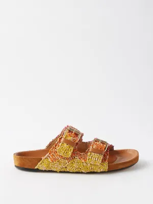 Lennyo woven raffia slides