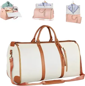 Lucshy Travel Bag, Travel Her Foldable Clothing Bag, Tashlo Travel Bag, Tashlo Carry Garment Bag Large Capacity Suit Travel Garment Bag,Hanging Suit Bag for Women Travel((beige)