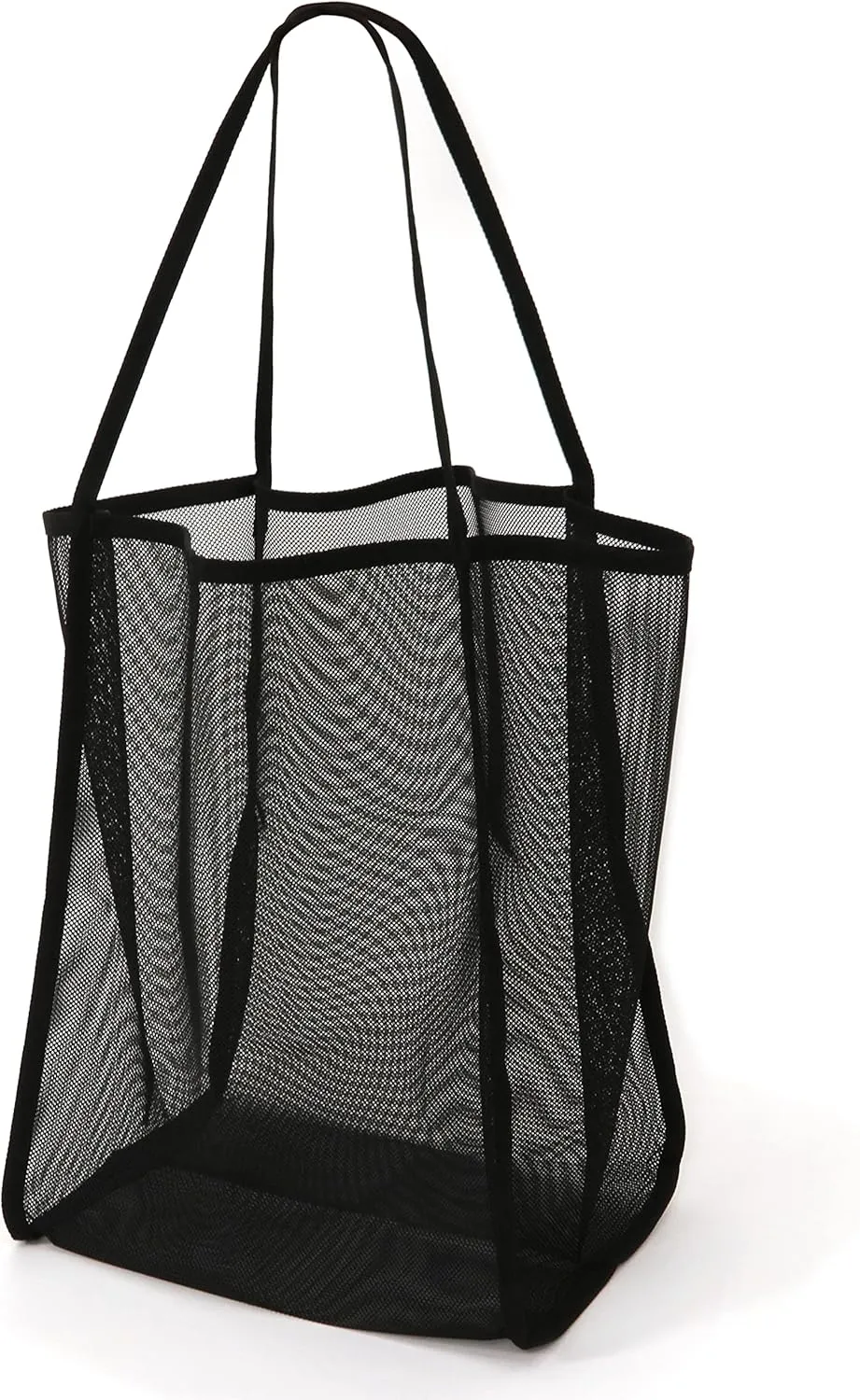 Mesh Beach Tote Bag for Sand Toys Kids Women Foldable Lightweight Durable Outdoor Shopping Travel Swim