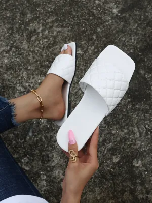 Minimalist Quilted Slide Sandals