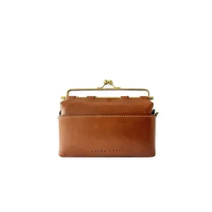 Nappa Dori Tan Kisslock Bag