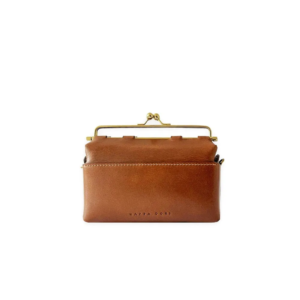 Nappa Dori Tan Kisslock Bag