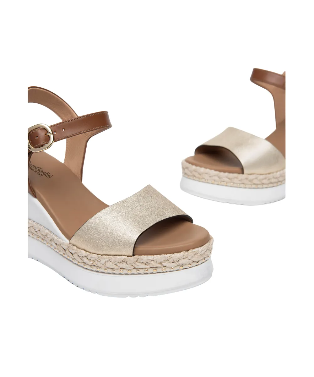 NERO GIARDINI WOMENS LEATHER WEDGES
