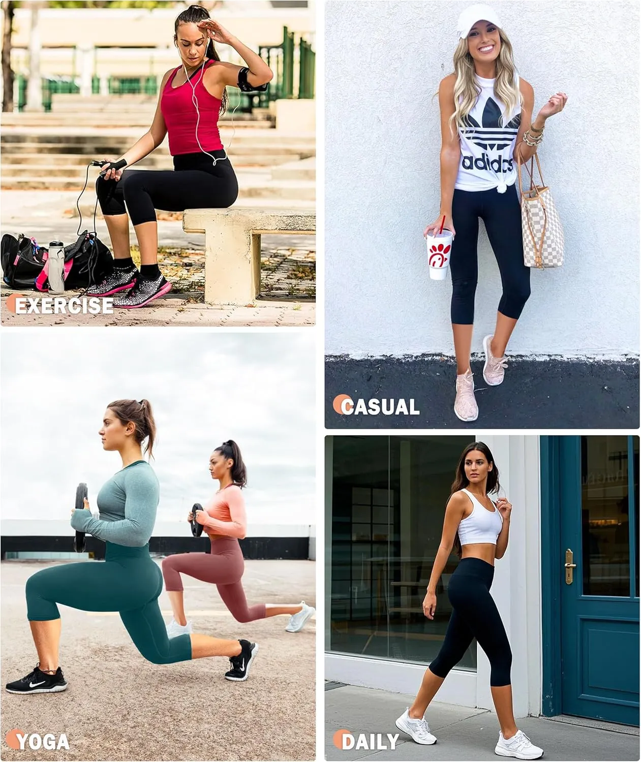NEW YOUNG 3 Pack Leggings with Pockets for Women,High Waisted Tummy Control Workout Yoga Pants