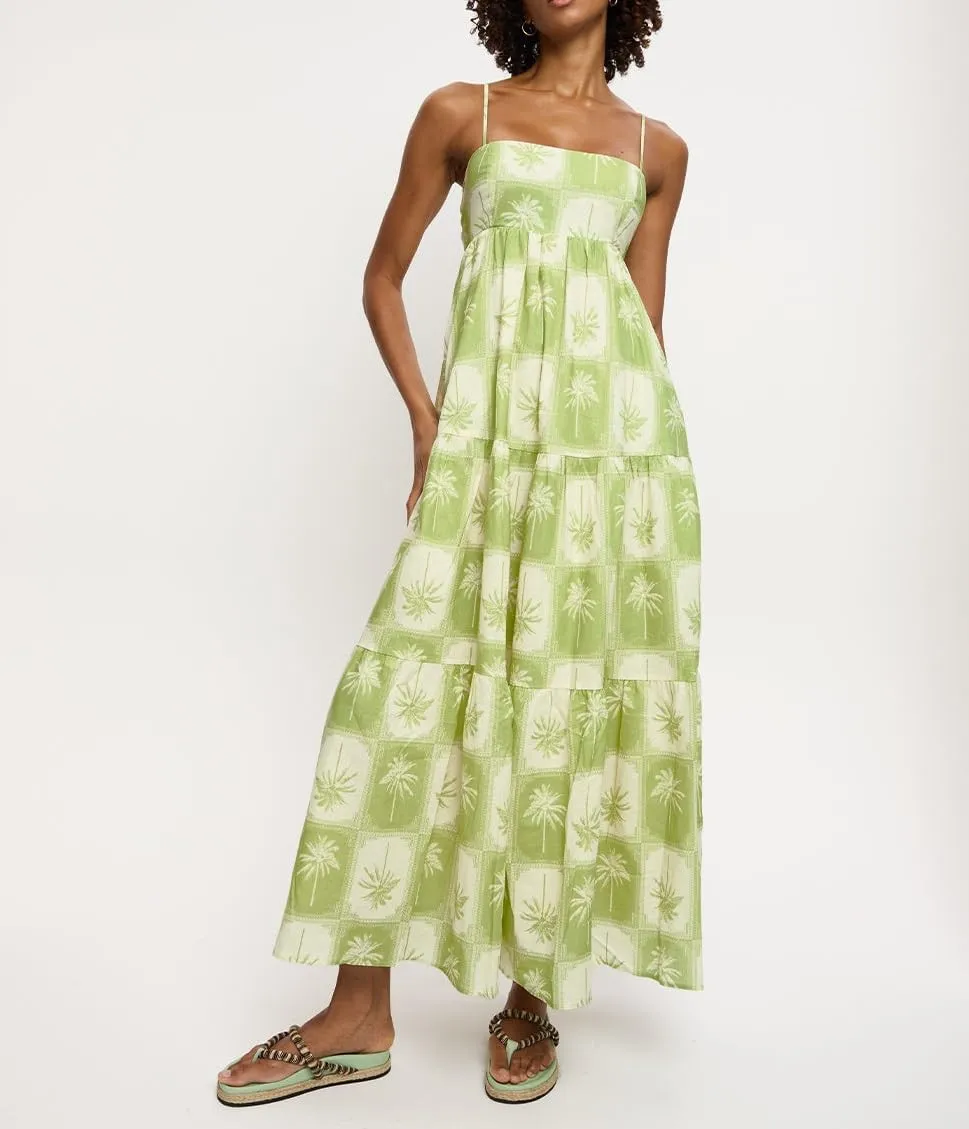 NUFIWI Women Summer Boho Striped Maxi Dress Spaghetti Strap Smocked Flowy Long Dress Ruffle Swing Tiered Beach Sundress