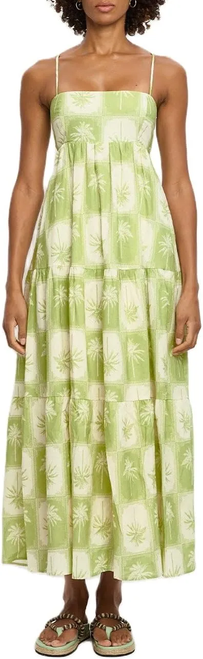 NUFIWI Women Summer Boho Striped Maxi Dress Spaghetti Strap Smocked Flowy Long Dress Ruffle Swing Tiered Beach Sundress