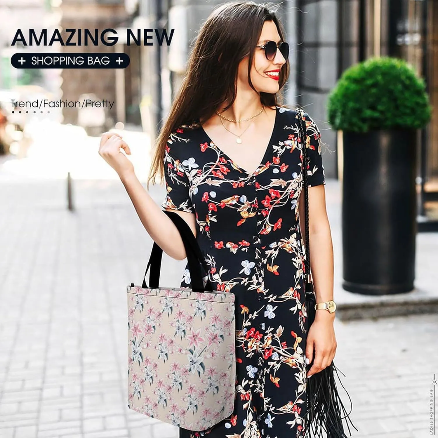 Pink Hibiscus Lily Flowers Hobo Handbags With Zipper Women's Tote Handbags