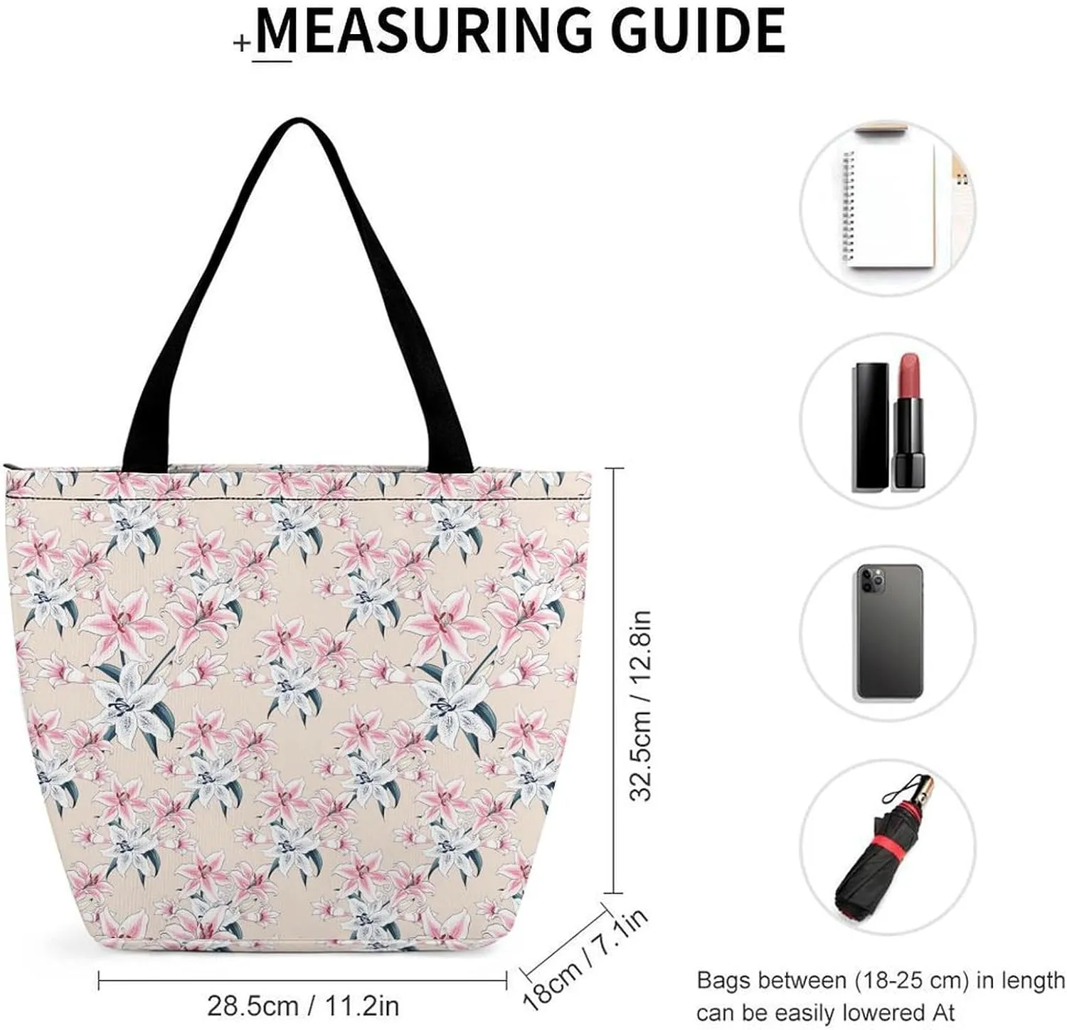Pink Hibiscus Lily Flowers Hobo Handbags With Zipper Women's Tote Handbags