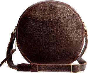 Portland Leather Goods Circle Crossbody Bag for Women  Handmade from the Finest Full-Grain Hides