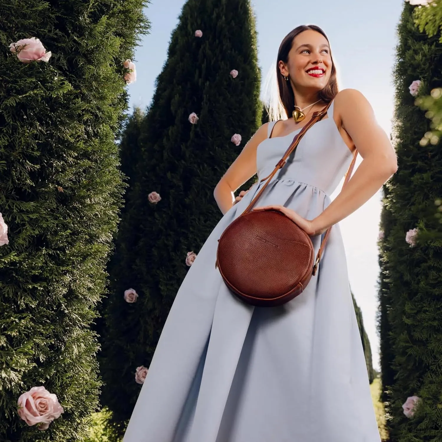 Portland Leather Goods Circle Crossbody Bag for Women  Handmade from the Finest Full-Grain Hides