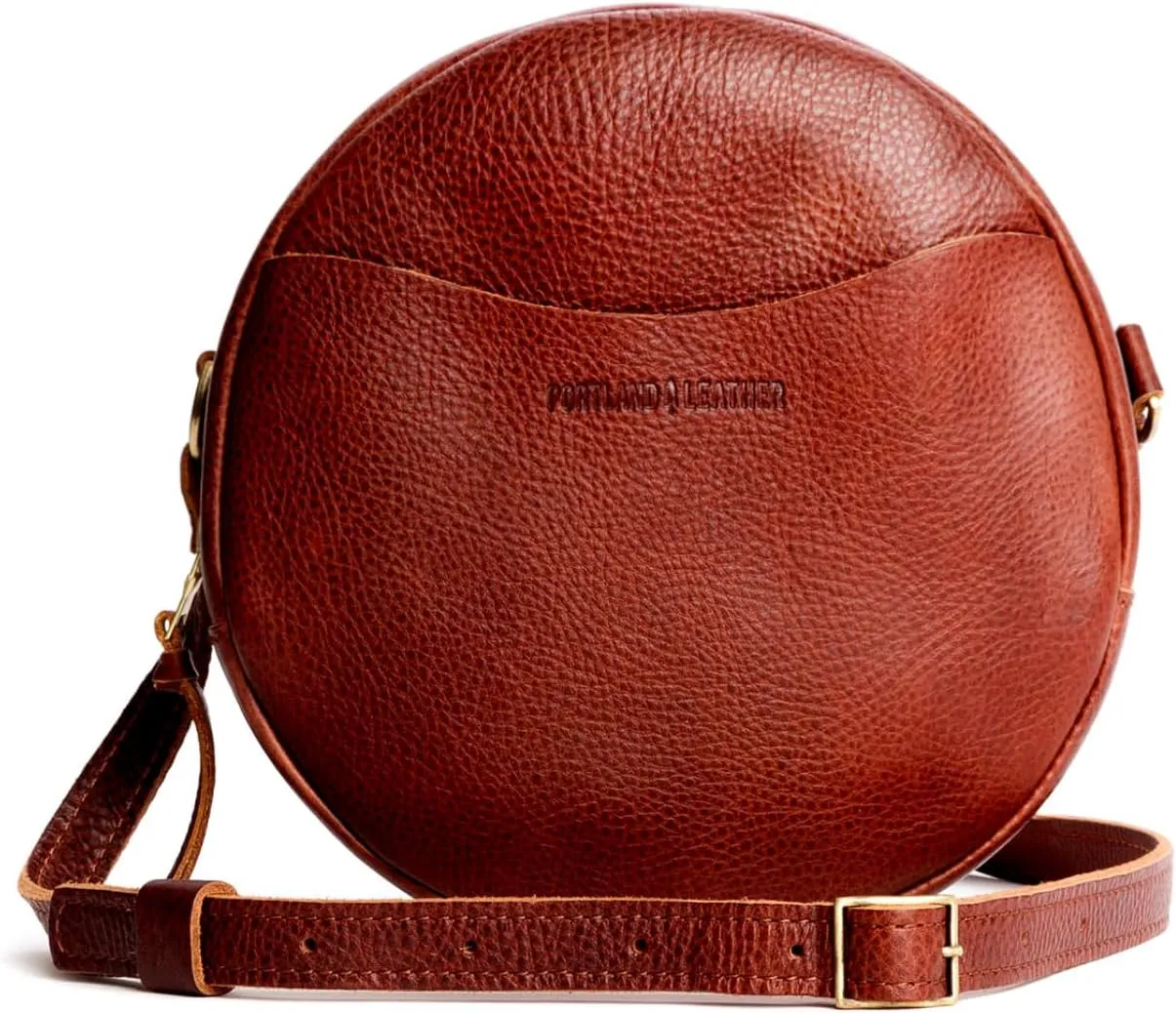 Portland Leather Goods Circle Crossbody Bag for Women  Handmade from the Finest Full-Grain Hides