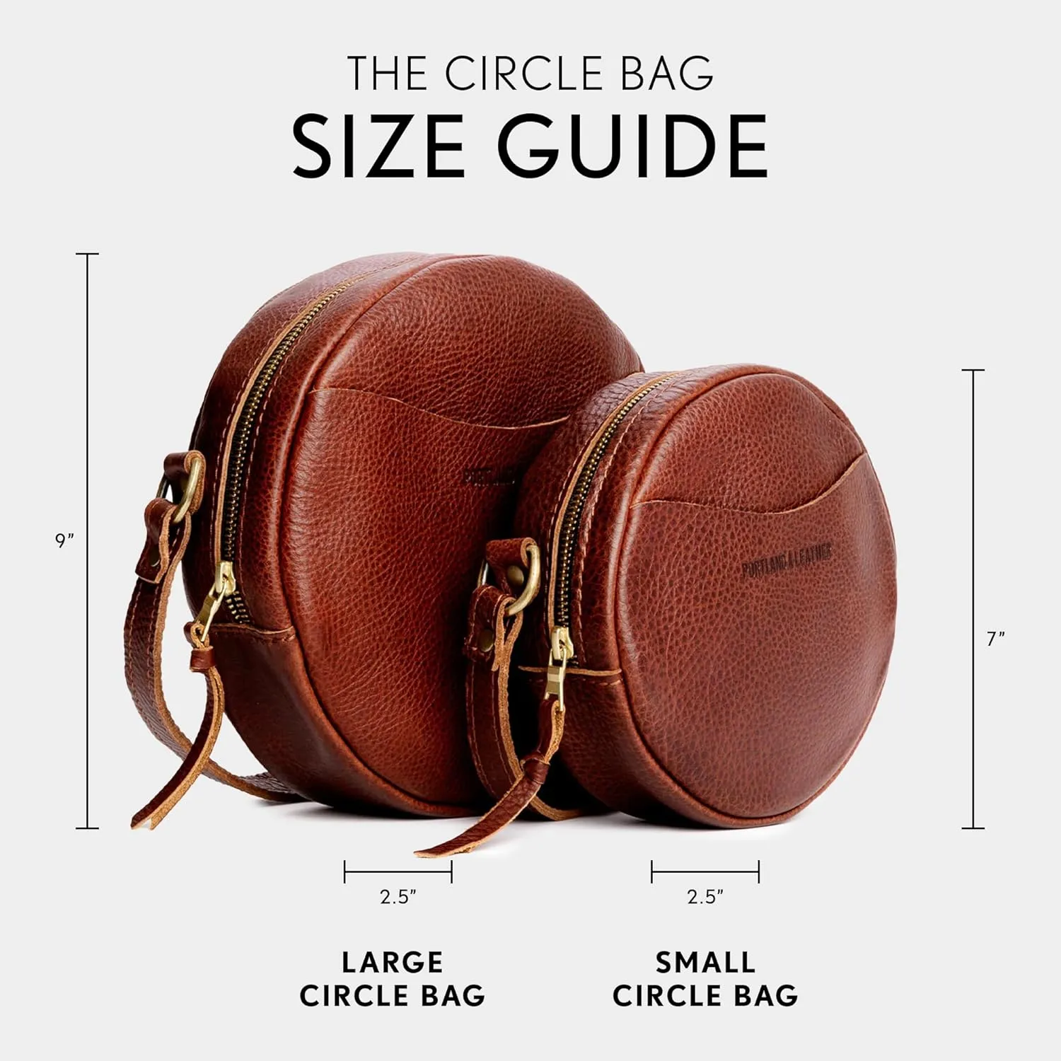 Portland Leather Goods Circle Crossbody Bag for Women  Handmade from the Finest Full-Grain Hides