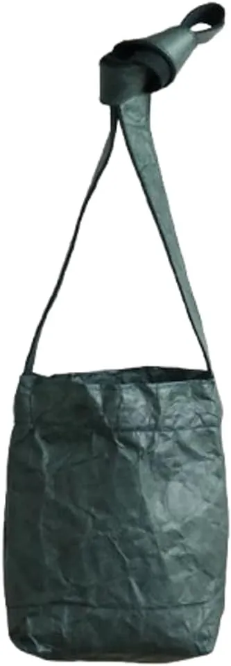 PVC Bucket Bag Women Slouchy Kraft Paper Hobo Bags Satchels Crescent Shoulder Bag Crossbody Purse Top-handle Tote Handbag