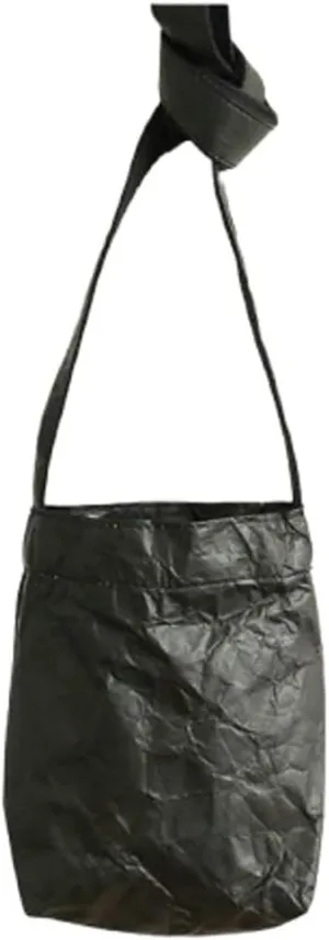 PVC Bucket Bag Women Slouchy Kraft Paper Hobo Bags Satchels Crescent Shoulder Bag Crossbody Purse Top-handle Tote Handbag