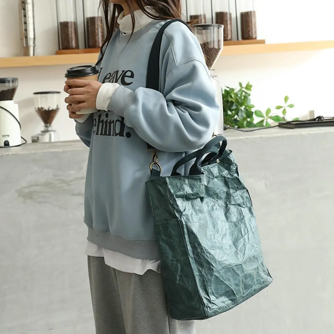 PVC Tote Bag Women Slouchy Kraft Paper Hobo Bags Satchels Crescent Shoulder Bag Crossbody Purse Top-handle Tote Handbag