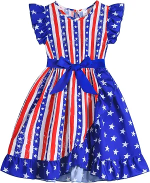 Rosibel Toddler Girls Dress Kids Ruffles Sleeveless Casual Dresses Little Girls Summer Beach Sundress 2-7Y