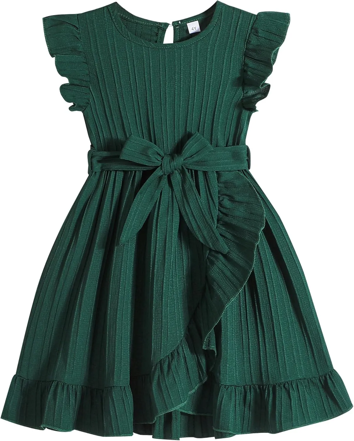 Rosibel Toddler Girls Dress Kids Ruffles Sleeveless Casual Dresses Little Girls Summer Beach Sundress 2-7Y