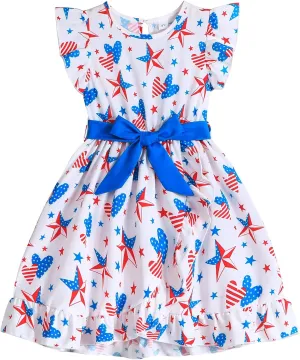Rosibel Toddler Girls Dress Kids Ruffles Sleeveless Casual Dresses Little Girls Summer Beach Sundress 2-7Y