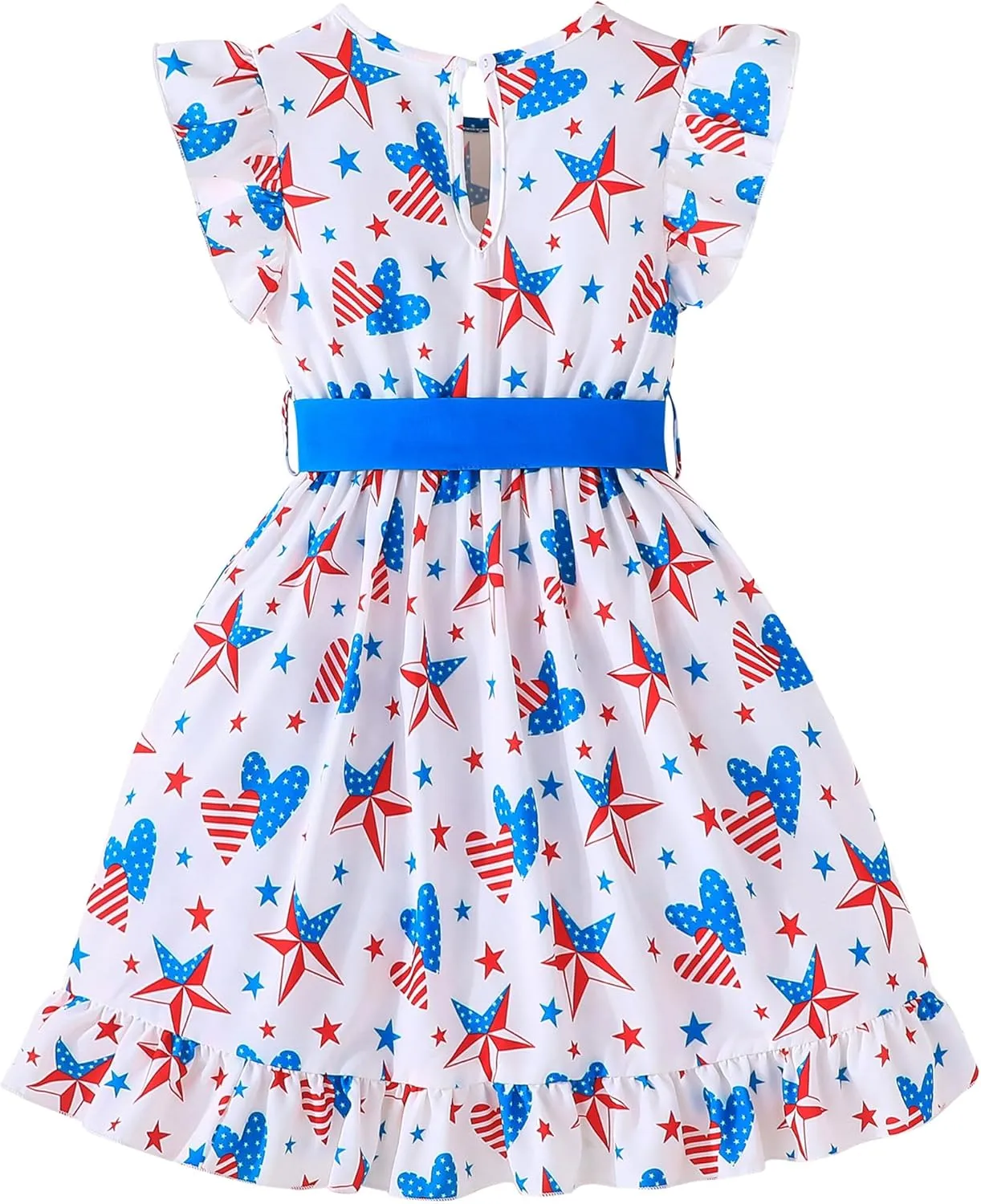 Rosibel Toddler Girls Dress Kids Ruffles Sleeveless Casual Dresses Little Girls Summer Beach Sundress 2-7Y