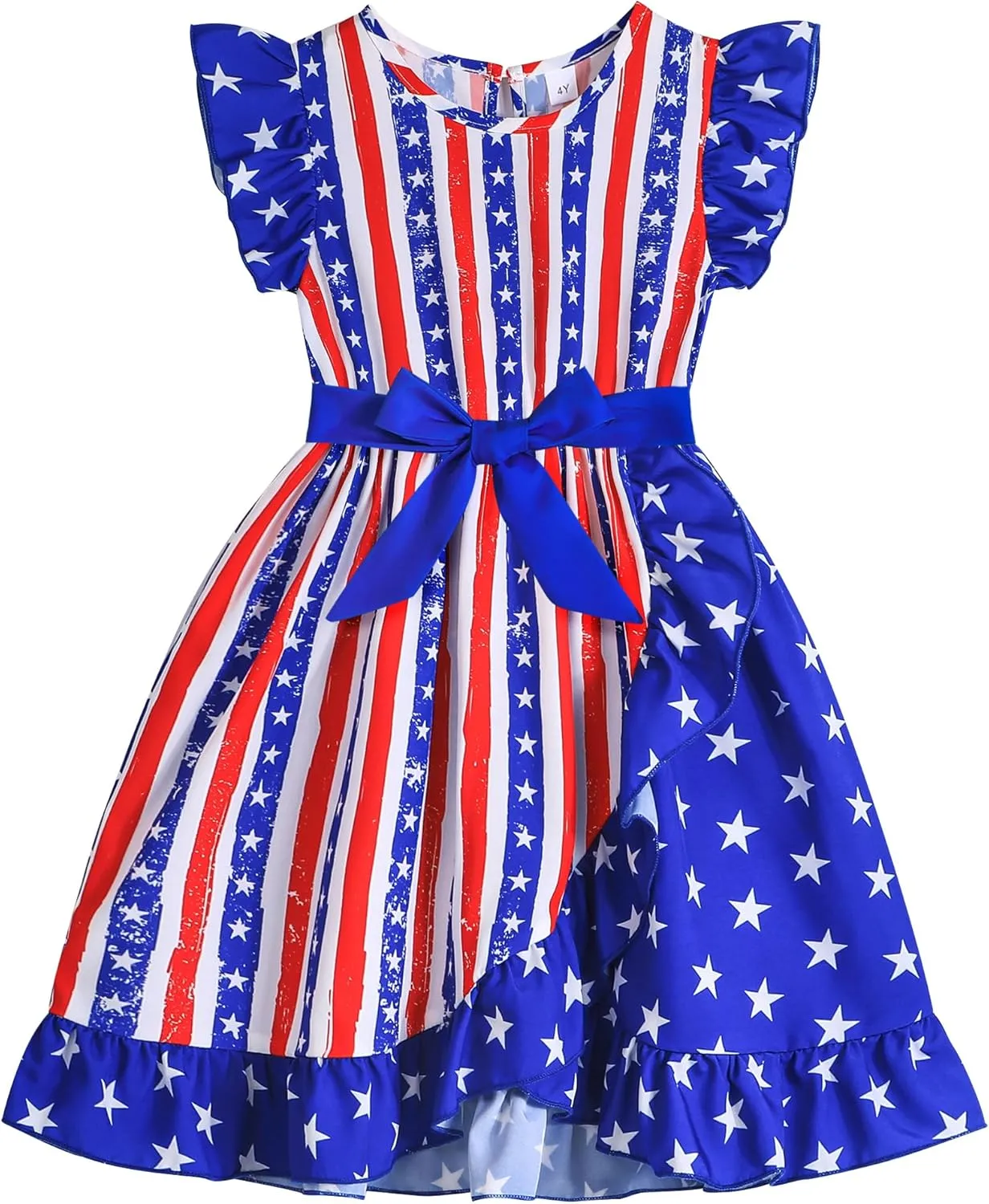 Rosibel Toddler Girls Dress Kids Ruffles Sleeveless Casual Dresses Little Girls Summer Beach Sundress 2-7Y