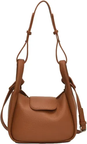 Rungion Womens Trendy Bucket Handbag Purse Small Vegan Leather Shoulder Crossbody Bag Cute Y2k Satchels 2Pcs