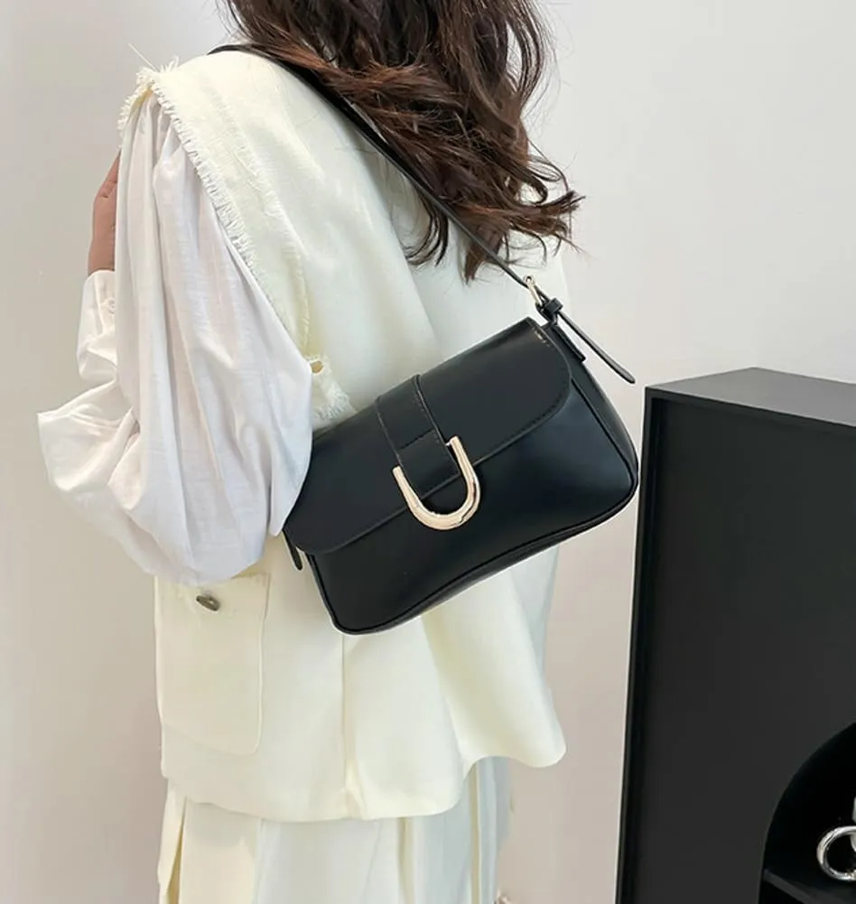 Shoulder Bag Women 2025 Spring Trendy Hobo Clutch Purse Saddle Bag Vintage Buckle Handbags with 2 Removable Straps
