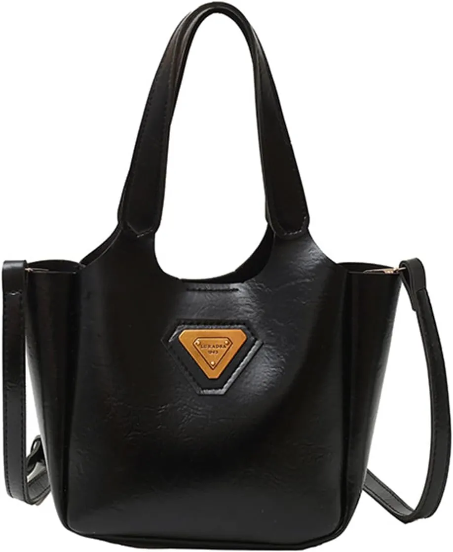 Shoulder BagsWomen Bucket Bag Autumn Winter Shoulder Bag PU Leather Handbag Korean Styles Crossbody Bag Retro Messengers Bag