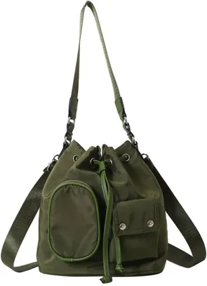 Shoulder BagsWomen Bucket Bag Korean Styles Shoulder Bag Handbag Casual Crossbody Bag Drawstring Messengers Bag for Travel Daily Use