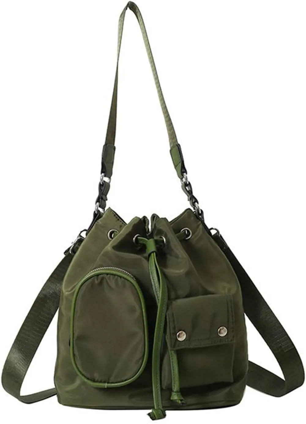 Shoulder BagsWomen Bucket Bag Korean Styles Shoulder Bag Handbag Casual Crossbody Bag Drawstring Messengers Bag for Travel Daily Use