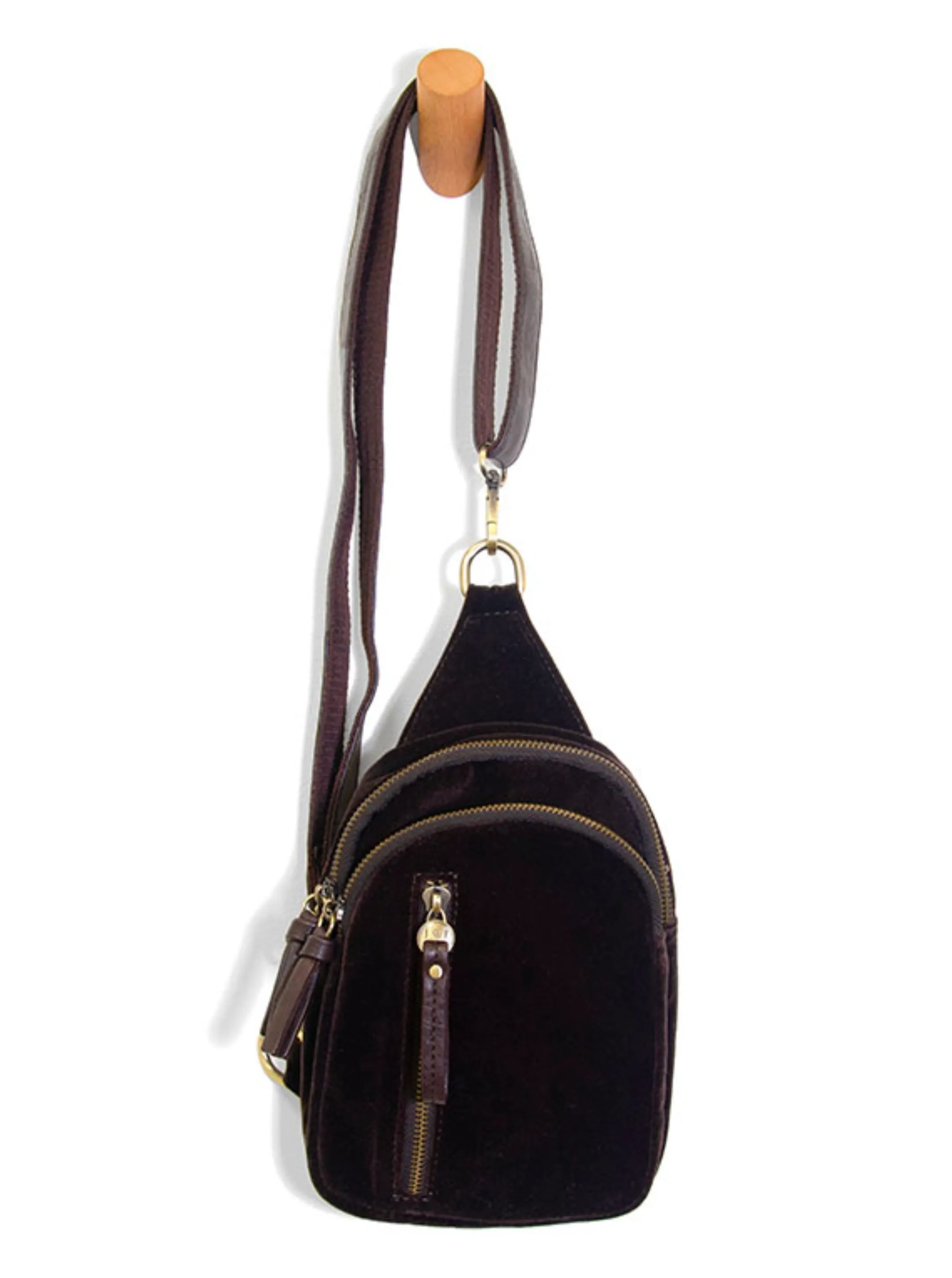 Skyler Velvet Sling Bag [Espresso-L8198]
