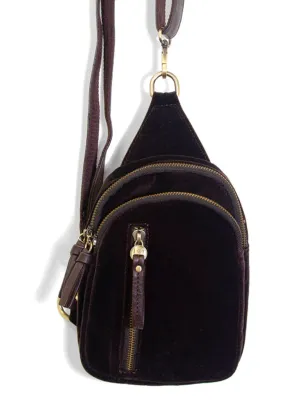 Skyler Velvet Sling Bag [Espresso-L8198]