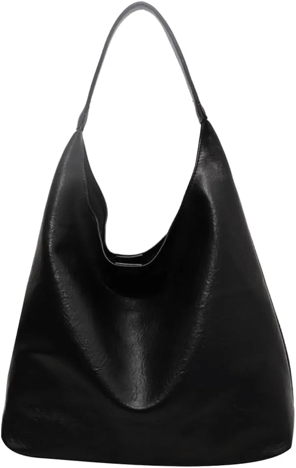 Slouchy Hobo Bag for Women Work Tote Bag Leather Shoulder Bag Brown Purse Handbag Carryall Work Bags