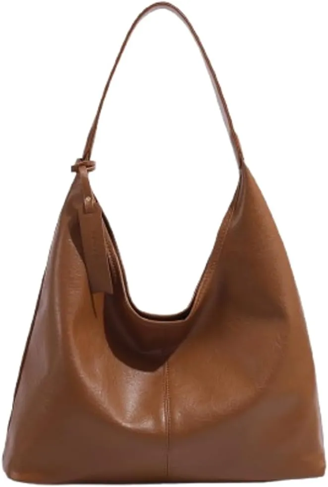 Slouchy PU Leather Crescent Shoulder Bag Women Hobo Bags Trendy Crossbody Purse Satchels Cute Top-handle Tote Handbag 2024