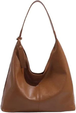 Slouchy PU Leather Crescent Shoulder Bag Women Hobo Bags Trendy Crossbody Purse Satchels Cute Top-handle Tote Handbag 2024