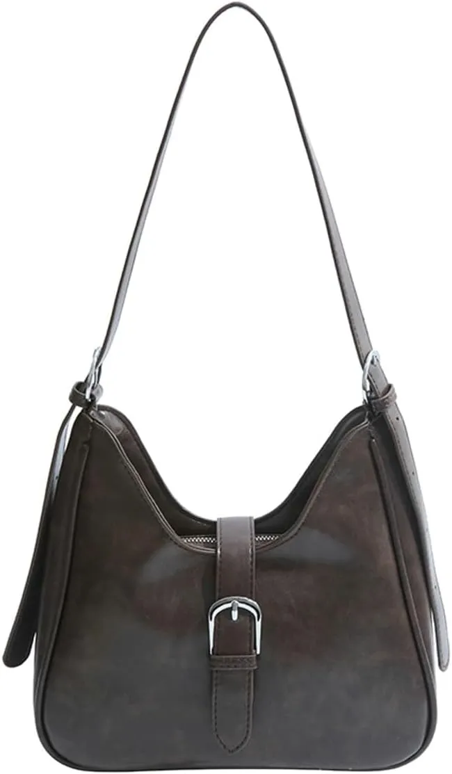 Slouchy PU Leather Hobo Bags Women Trendy Shoulder Bag Crescent Crossbody Purse Cute Top-handle Satchels Bag Tote Handbag