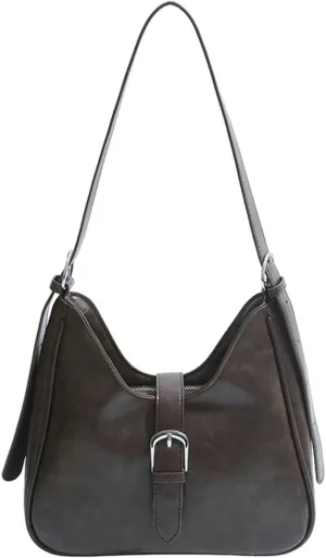 Slouchy PU Leather Hobo Bags Women Trendy Shoulder Bag Crescent Crossbody Purse Cute Top-handle Satchels Bag Tote Handbag