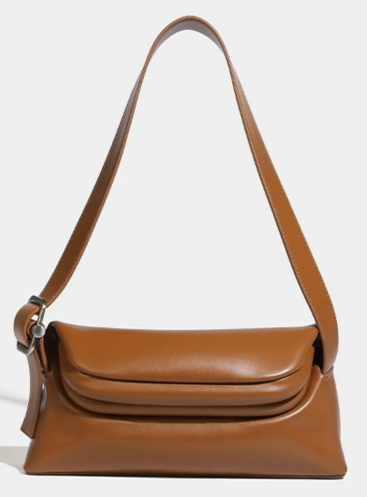 Slouchy PU Leather Shoulder Bag Women Trendy Hobo Bags Cute Crescent Crossbody Purse Top-handle Satchels Bag Tote Handbag