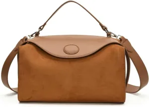 Slouchy Suede Crescent Shoulder Bag Women Trendy Box Hobo Bags Crossbody Purse Cute Satchels Bag Top-handle Tote Handbag