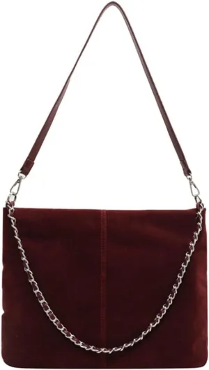 Slouchy Suede Hobo Bags Women Crescent Satchels Shoulder Bag Top-handle Crossbody Purse Trendy Travel College Tote Handbag