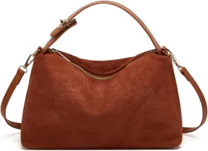 Slouchy Suede Tote Bags for Women Soft Faux Leather Satchels Large Shoulder Crossbody Purse Trendy Working Handbag