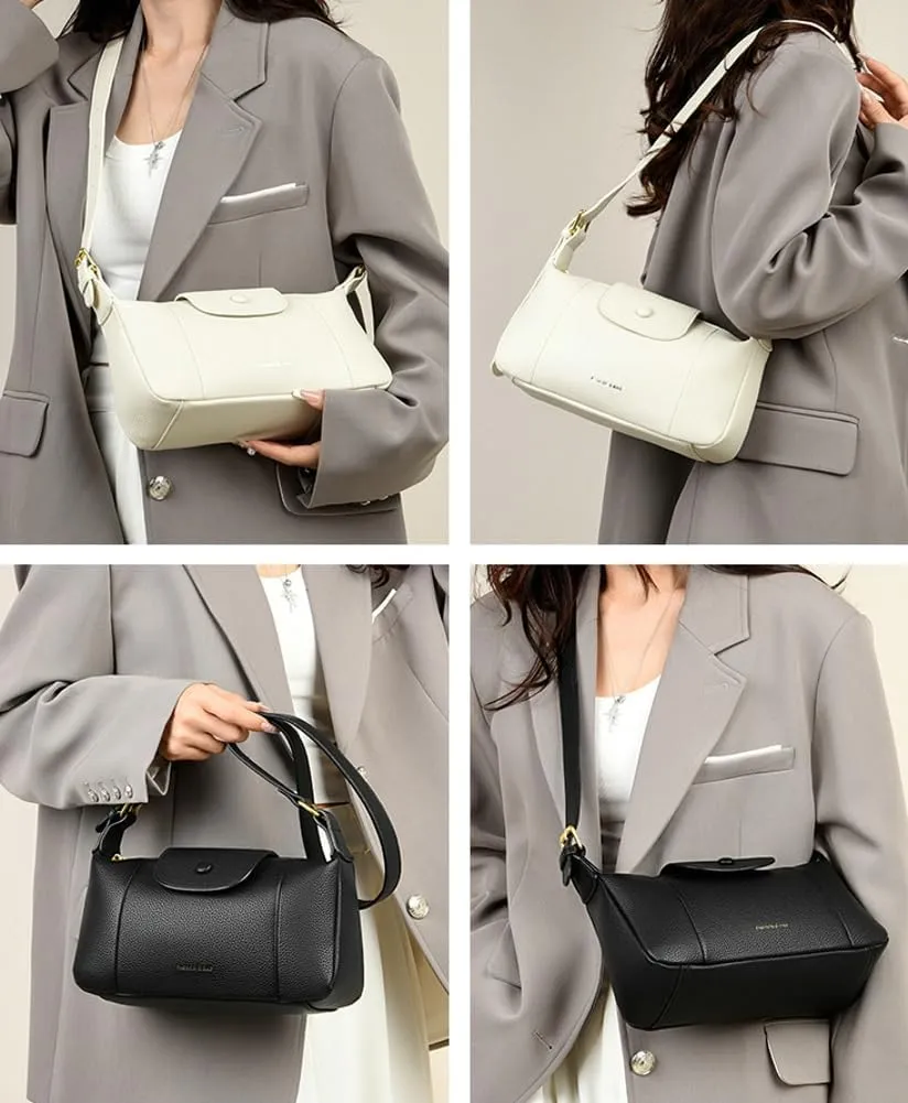 Small Vegan Leather Crossbody Bag for Women Trendy Dumpling Tote Shoulder Purses Ladies Chic Handbags Satchels